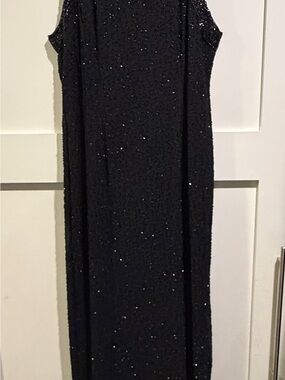 Laurence Kazar Black Sequin Maxi Dress